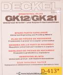Deckel-Feinmechanik-Feinmechanik GMBH, Deckel, Single Lip Cutter Grinder, Operations Manual-GMBH-SO-02